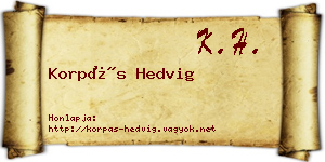 Korpás Hedvig névjegykártya
