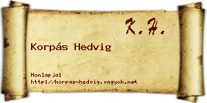Korpás Hedvig névjegykártya